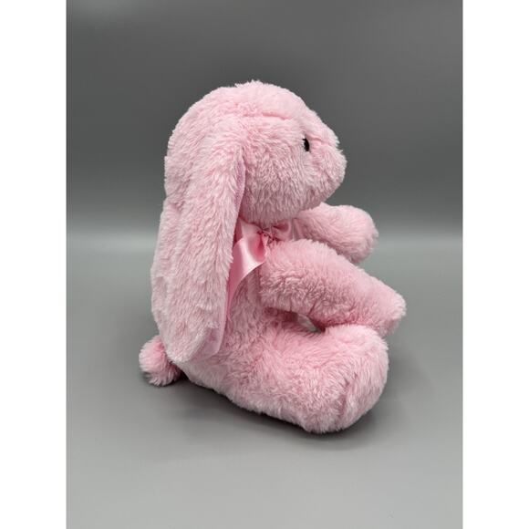 Kellytoy Bee Happy Pink Bunny Rabbit Plush 11” Stuffed Animal W/ Ribbon Bow - Picture 5 of 13